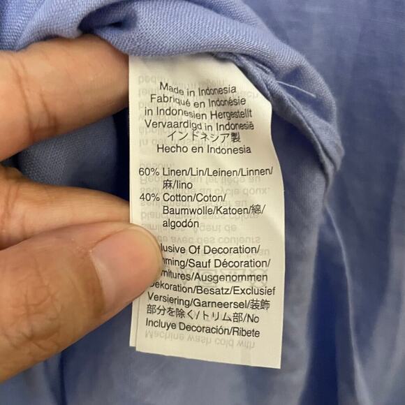 J. Crew Dress Womens XS Lilac Purple Linen Cotton Midi Tunic Embroidered Beachy - Picture 12 of 13